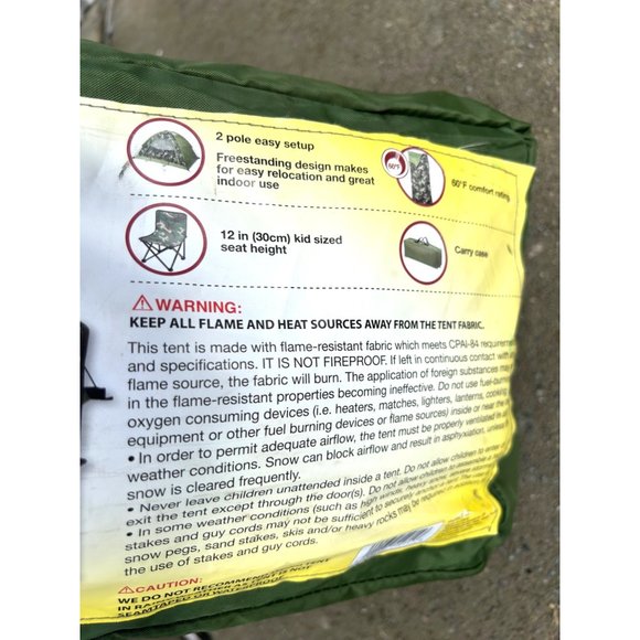 COPY - Timber Creek Boy's Boys'  5ft x 4ft x 36" Dome Tent Combo with Folding C… - Picture 8 of 8